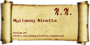 Nyilassy Ninetta névjegykártya